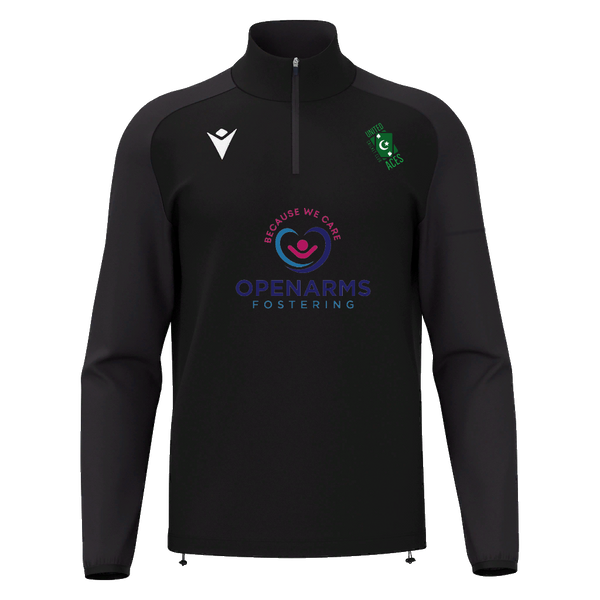 United Aces CC - ISEL 1/4 ZIP TOP BLK/DGRY