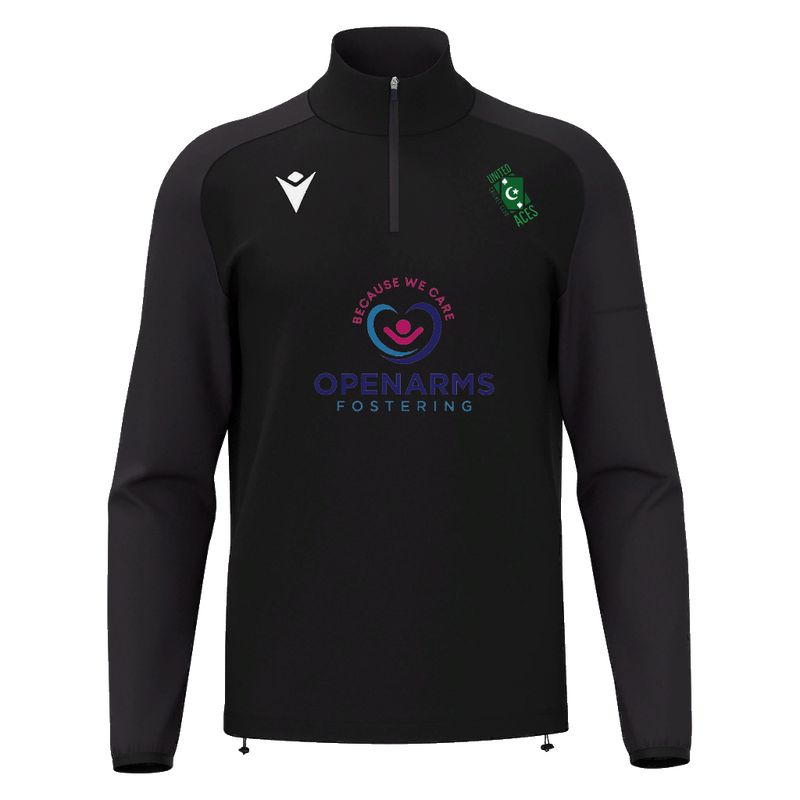United Aces CC - ISEL 1/4 ZIP TOP BLK/DGRY