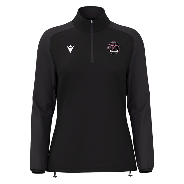 TMT Sports Coaching - LENA WMN 1/4 ZIP TOP BLK/DGRY
