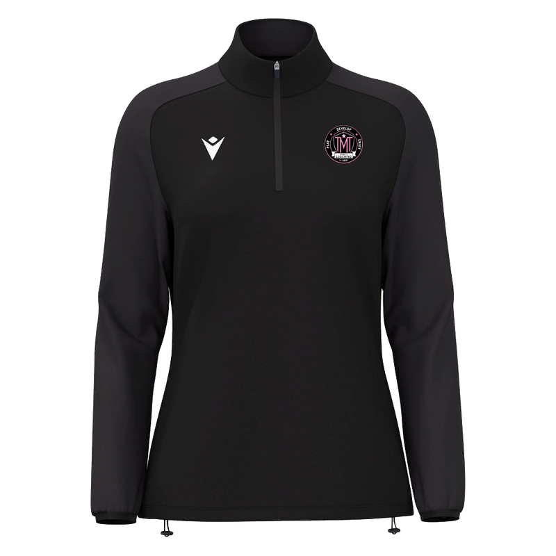 TMT Sports Coaching - LENA WMN 1/4 ZIP TOP BLK/DGRY