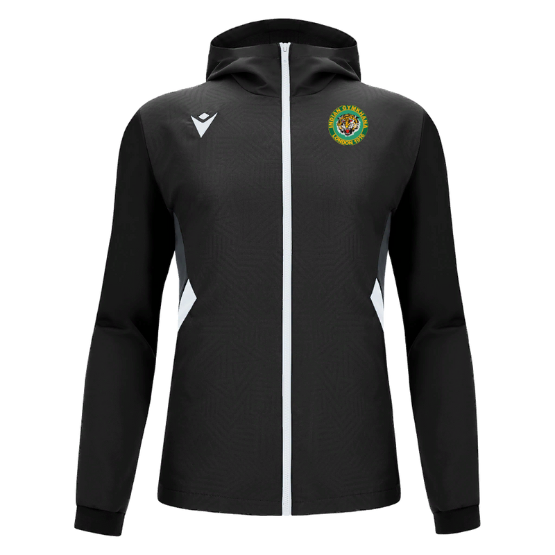 Indian Gymkhana London - TIAMAT FULL ZIP MICRO HOODY TOP BLK/WHT