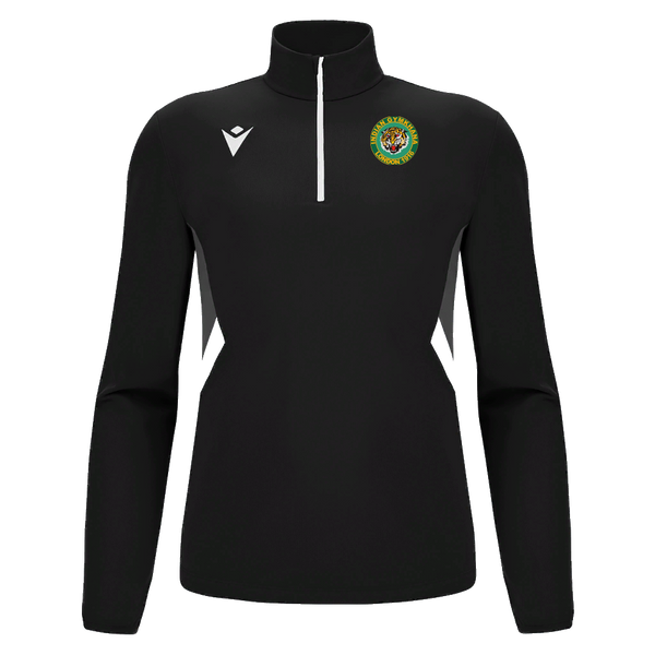 Indian Gymkhana London - MAIRA 1/4 ZIP TOP BLK/WHT