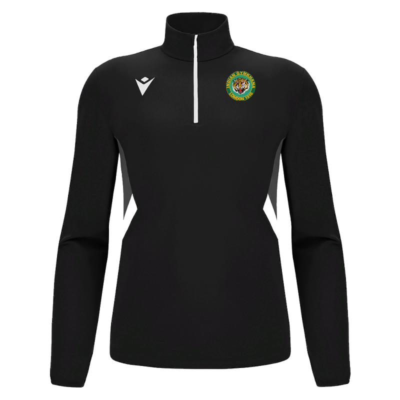 Indian Gymkhana London - MAIRA 1/4 ZIP TOP BLK/WHT